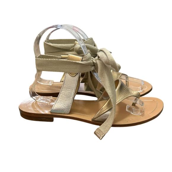 Sarah Flint Grear Ankle Wrap Tie Sandals Handmade in Italy Size 9 - Picture 3 of 9